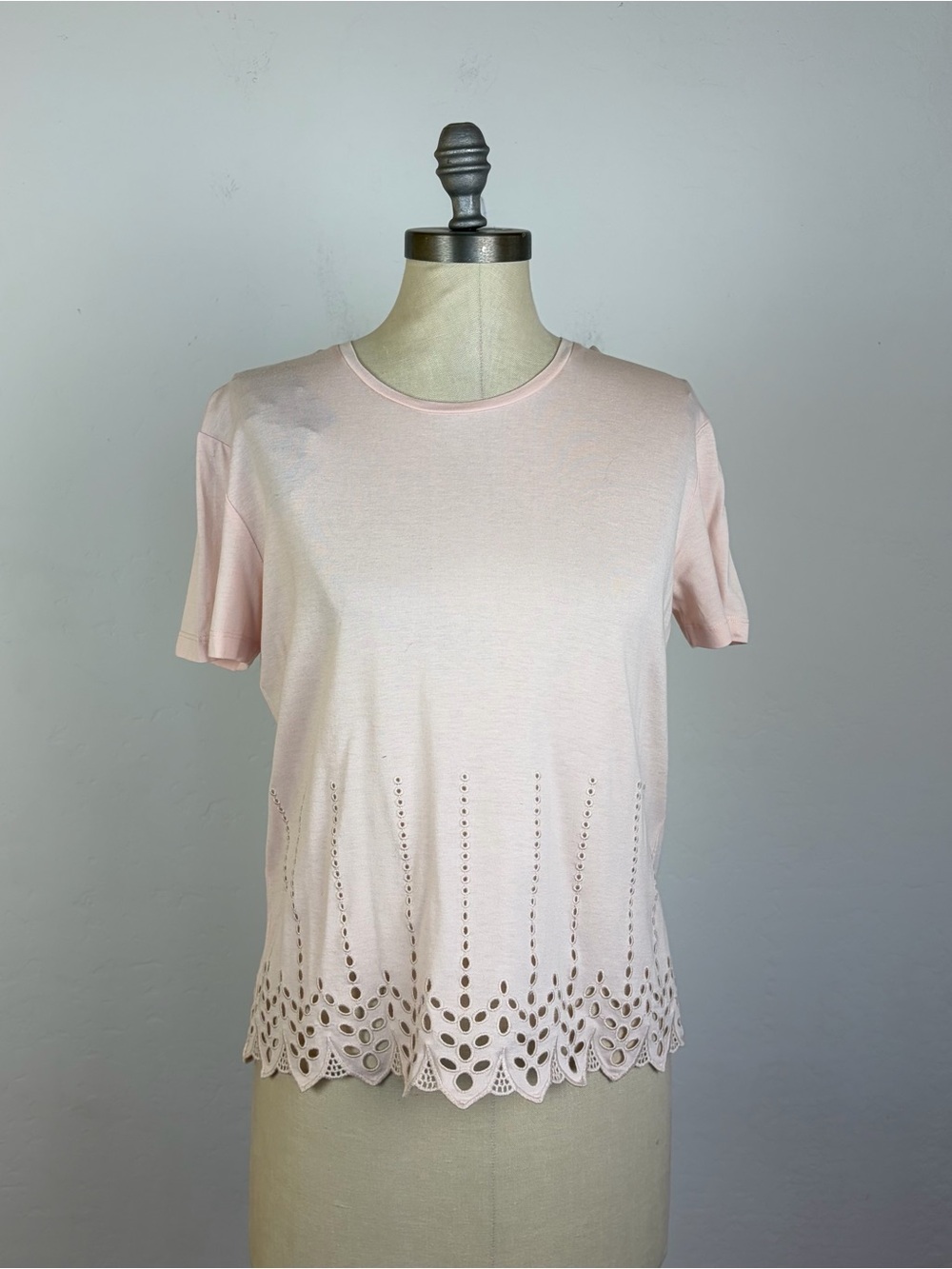 The Kooples Eyelet Hem Tee in Pink
